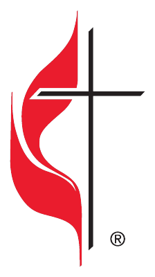 United Methodist Church cross and flame